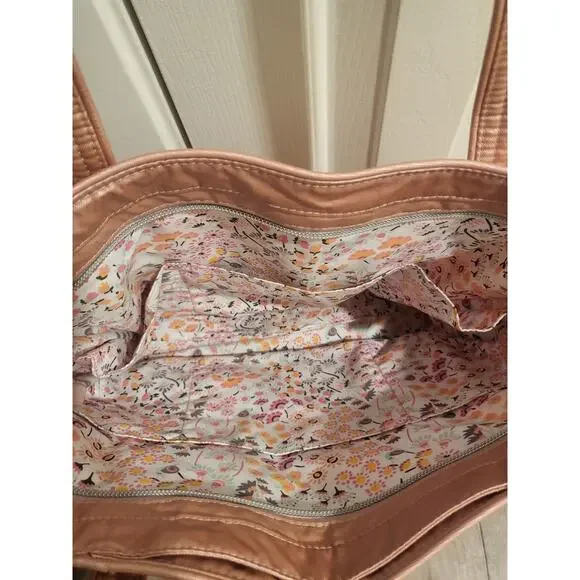 Vera Bradley Rose Quartz Tote Bag With Zipper - Picture 2 of 4